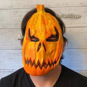 *Walmart Halloween Scary Pumpkin Rubber Adult Costume Mask 4